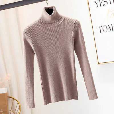 Women's Fitted Turtleneck Sweater for Fall/Winter Mimarta