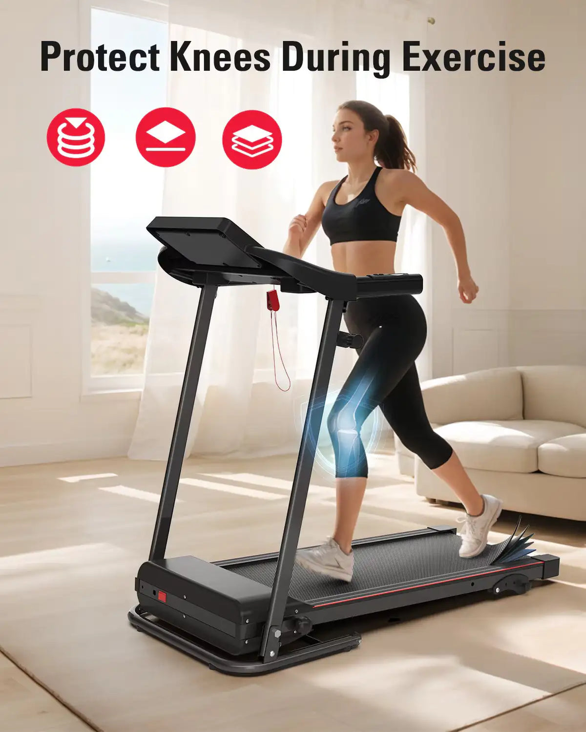 Foldable Treadmill Fitness Walking Machine Rieworkes