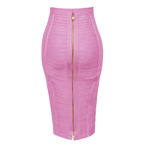 Sexy Solid Color Zipper Bodycon Dress Mimarta