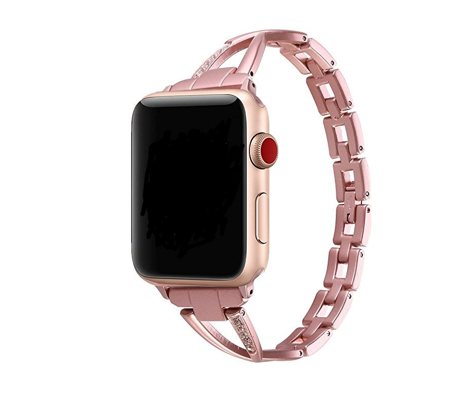 Apple Watch Band X-Type Stainless Steel with Diamonds Mimarta