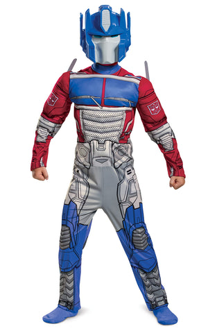 Disguise Optimus Prime Costume Muscle Transformer Costumes for Boys Padded Character Jumpsuit Kids Size Small (4-6) Blue & Red Mimarta