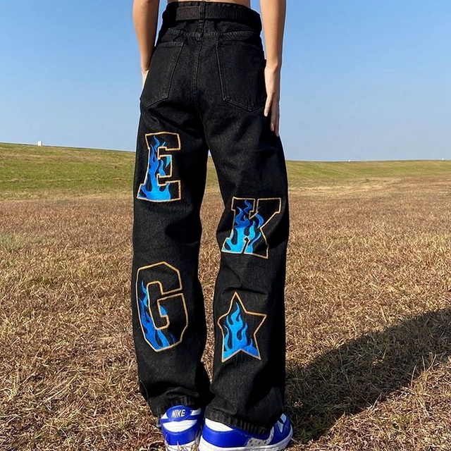 Retro American Hip-Hop Wide Leg Jeans for Men Mimarta