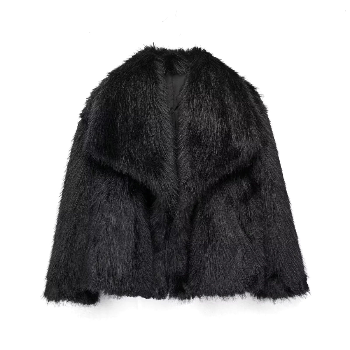 Women's Faux Fox Fur Coat: Luxe Furry Jacket for Autumn and Winter Rieworkes