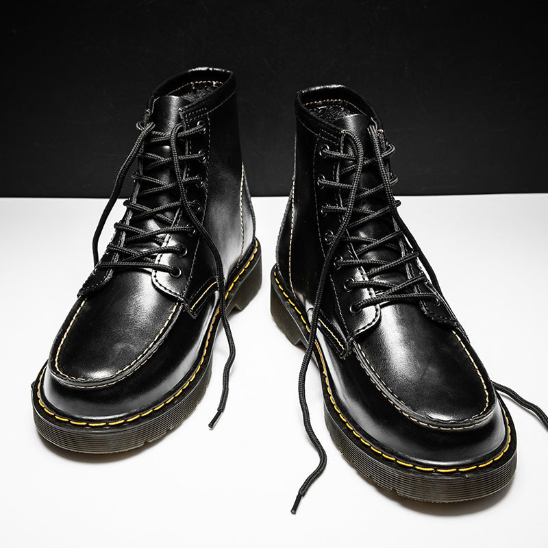 Men's High-Top Cowhide Martin Trendy Tooling Boots Mimarta