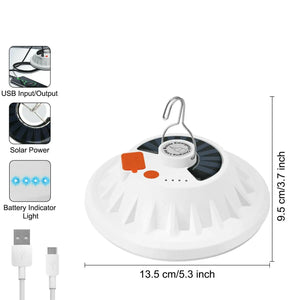 Rechargeable 60 LED Outdoor Camping Tent Light USB & Solar Lantern Hiking Lamp Rieworkes