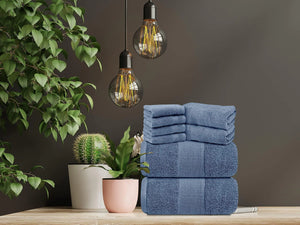 Resort Collection Soft Bath Towel Set 8 Pcs Luxury Hotel Plush Absorbent Cotton Rieworkes