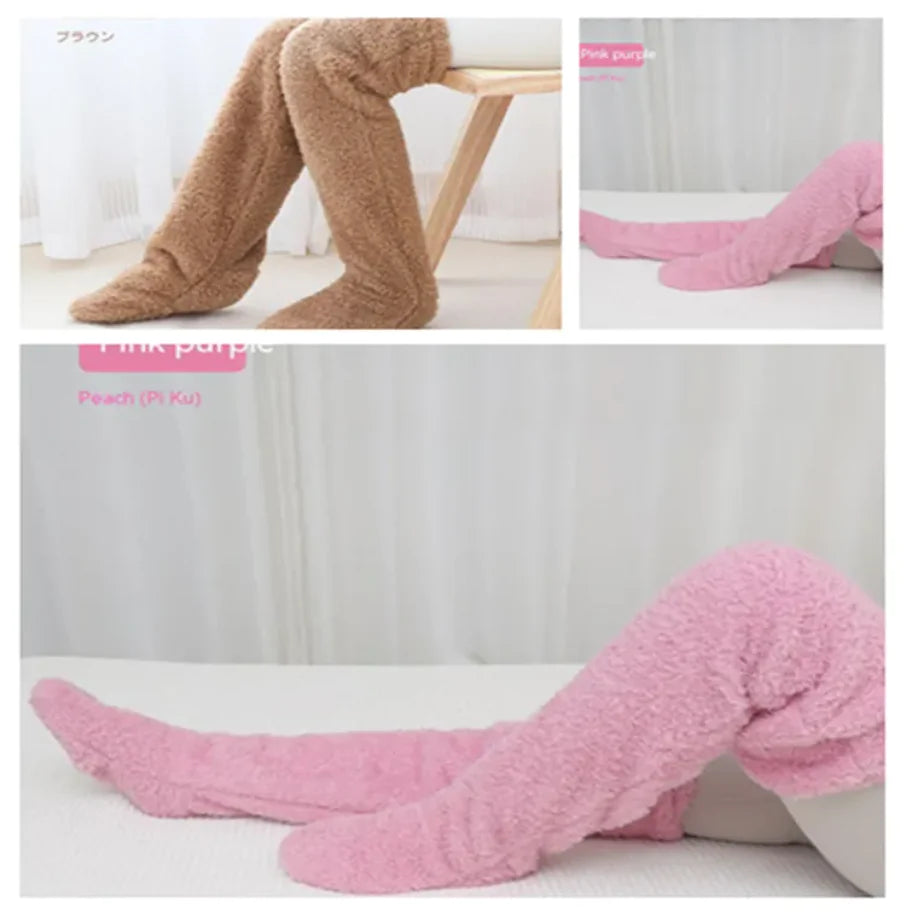 Fuzzy Over Knee High Winter Warm Socks Rieworkes