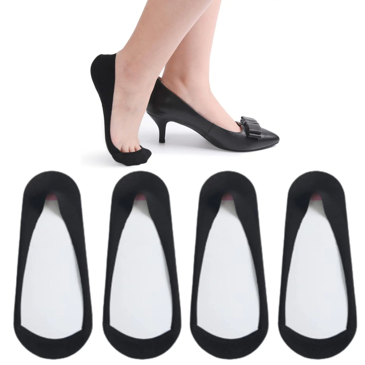 Soxbang Womens TRULY No Show Socks for Flats Heels Non Slip Cotton Ultra Low Cut Liner Socks(4-Black,8-9.5) 8-9.5 4-black Rieworkes