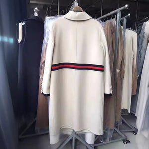 Audrey Hepburn Style Wool Blend Long Dress Coat Mimarta