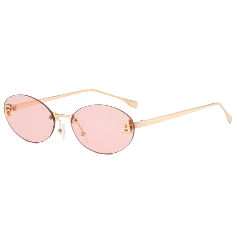 Trendy Women's Oval Metal Sunglasses by F Brand Mimarta