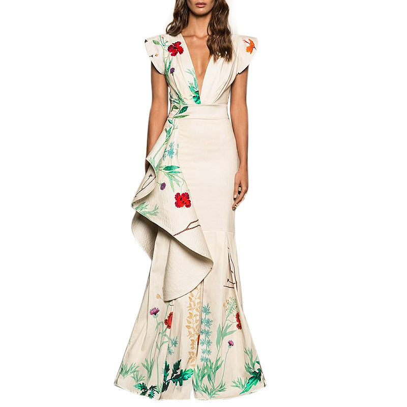 Sexy Deep V Mermaid Evening Dress for Women Mimarta
