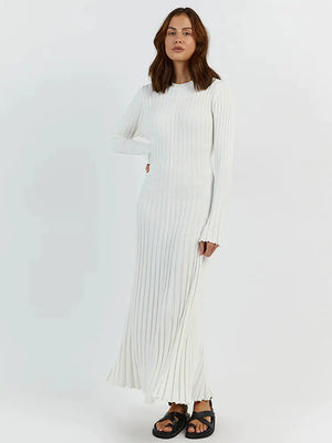 Ribbed Knit Maxi Dress: Elegant Autumn Style Rieworkes