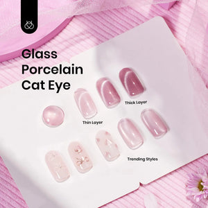 Beetles Cat Eye Gel Nail Polish, 15ML Pink Cat Eye Glitter Gel Nail Polish, Holographic Glitter Pink Cat Eye Magnetic Gel Nail Polish, Reflective Translucent Gel Polish Nail Art DIY at Home 0-0-1-Pink Cat Eye Gel Nail Polish Rieworkes