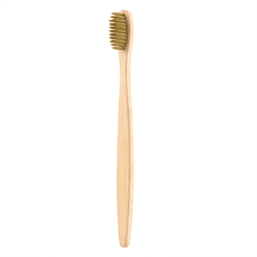 Natural Bamboo Toothbrush Flat Bamboo Handle Soft Bristle Toothbrush Rieworkes