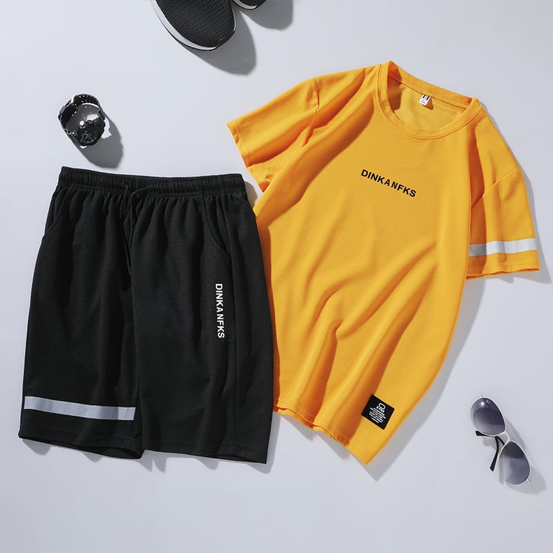 Men's Running Gym Short-Sleeve Sportswear Set Mimarta