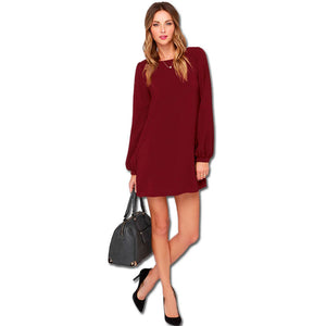 Sexy Long Sleeve Dress - Loose Fit Fashion Mini Dress Mimarta