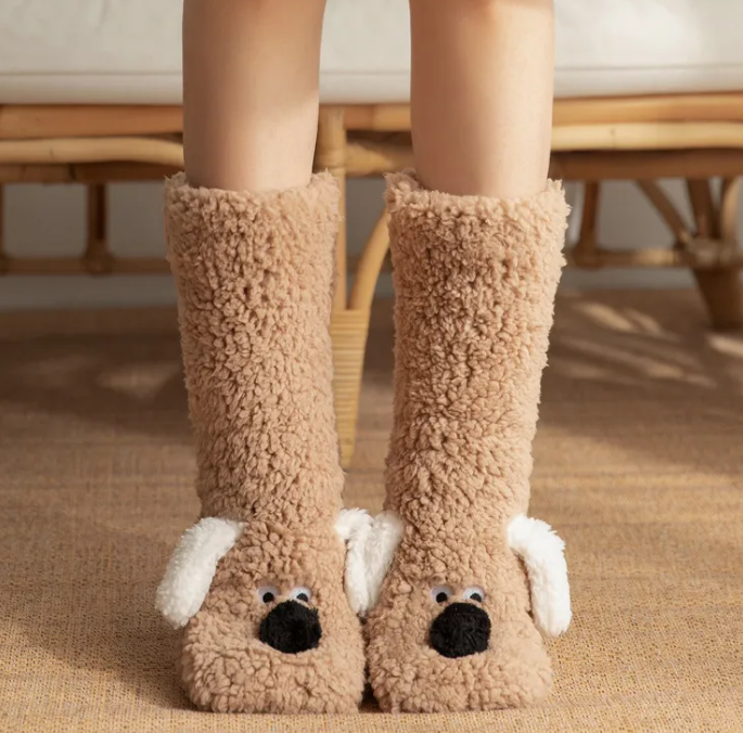 Women’s Plush Dog Socks Mimarta
