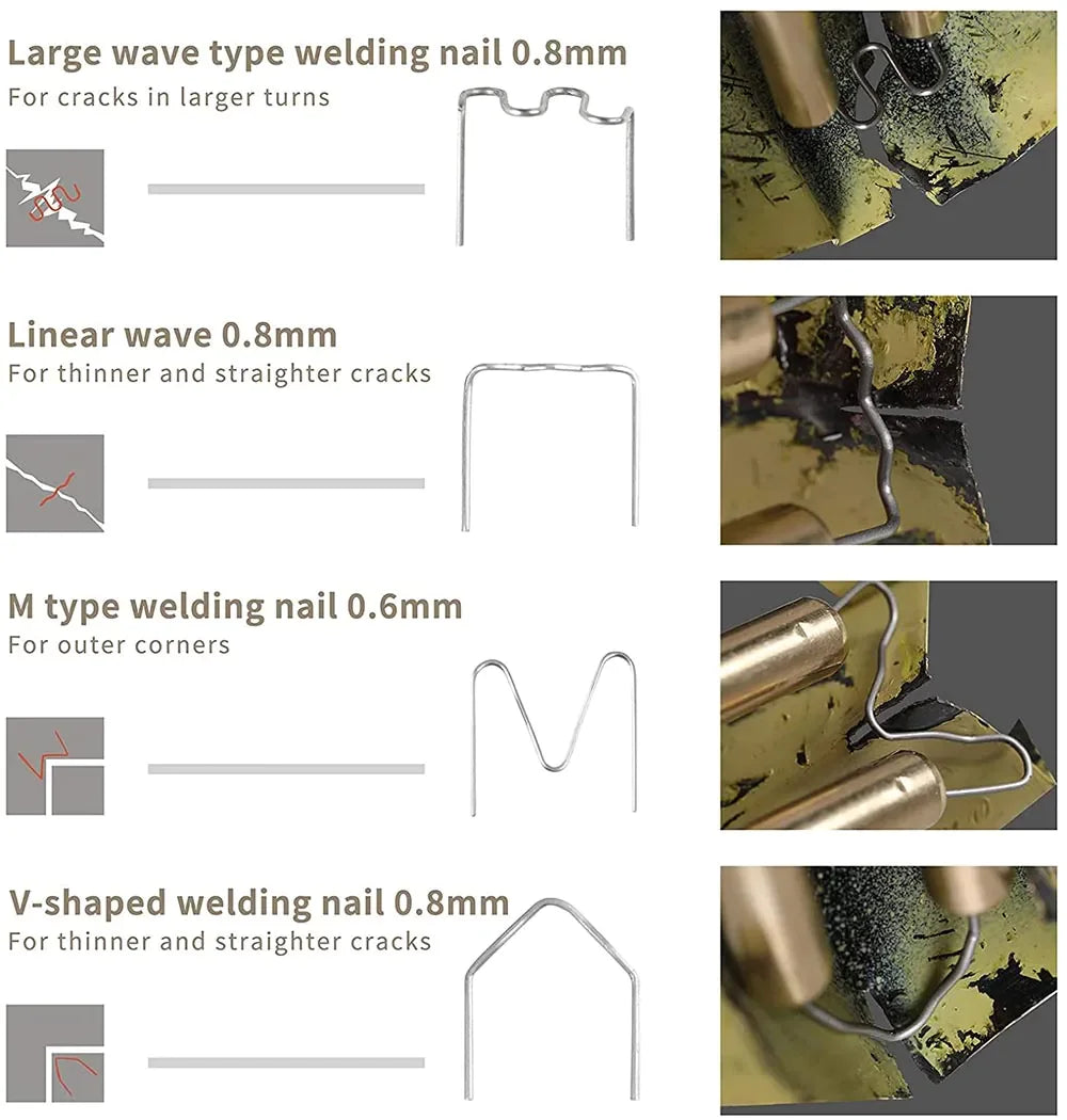 Hot Stapler Car Bumper Fender Fairing Welder Gun Plastic Repair Kit +600 Staples Rieworkes