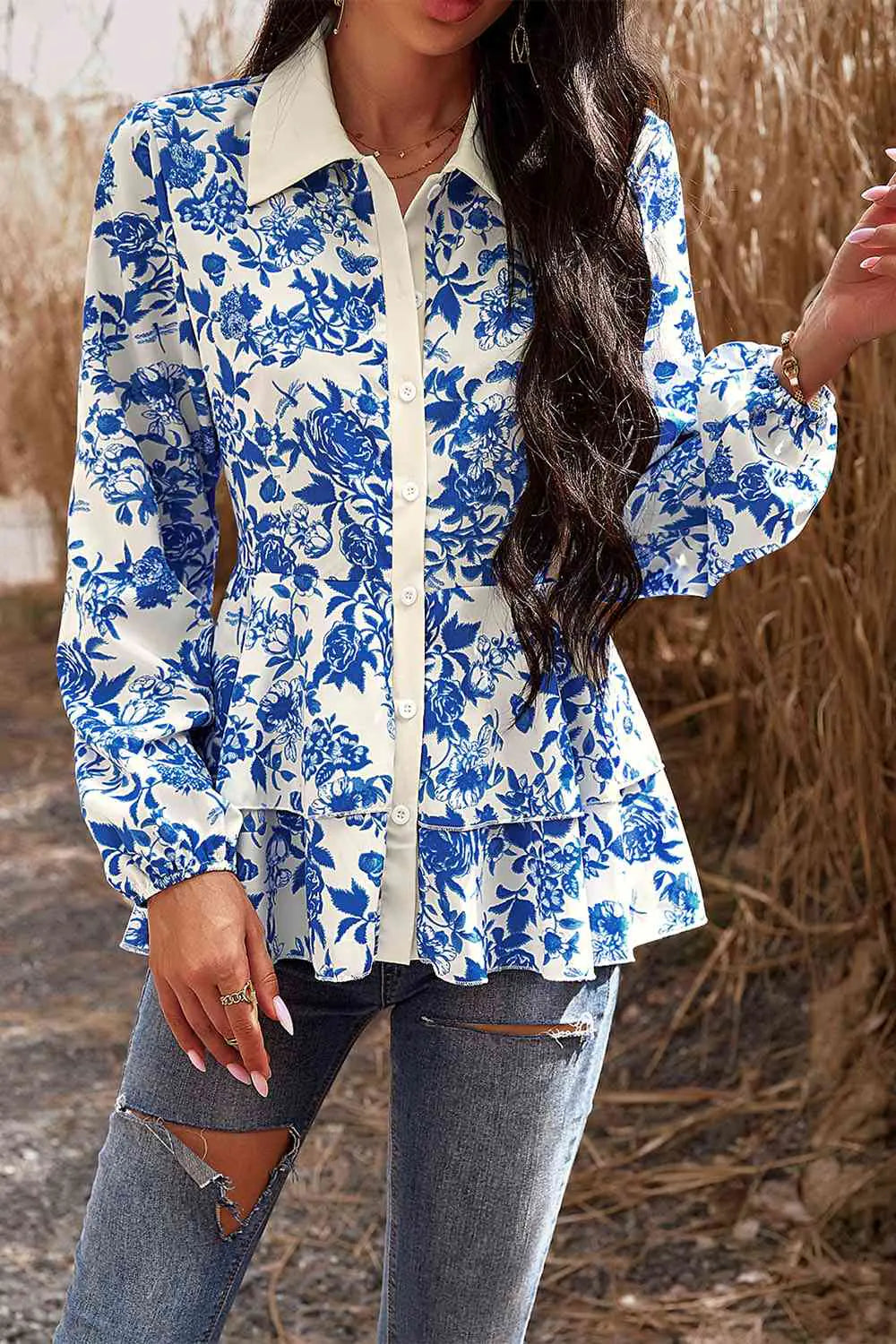 Lagoon Peplum Shirt Rieworkes