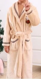 Winter Coral Fleece Thick Bathrobe Rieworkes