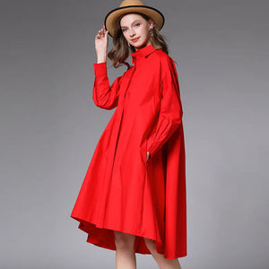 Loose Fashion Women's Shirt Dress Mimarta