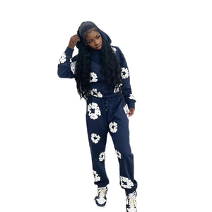 XS0021 2023 Fall Winter Floral Sweatshirt Set Mimarta