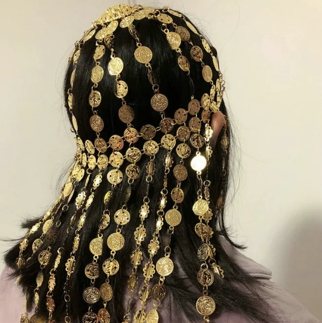Metal Headdress for Belly Dance Stage Performance Mimarta