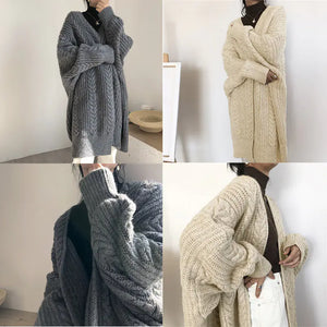 Women's Thick Knitted Long Sweater Coat for Fall/Winter Mimarta