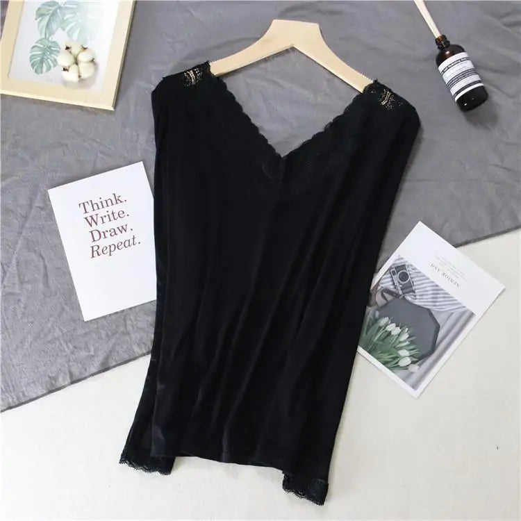 Women Lace V-neck Long-sleeved Thermal  Slim Warm Top Rieworkes