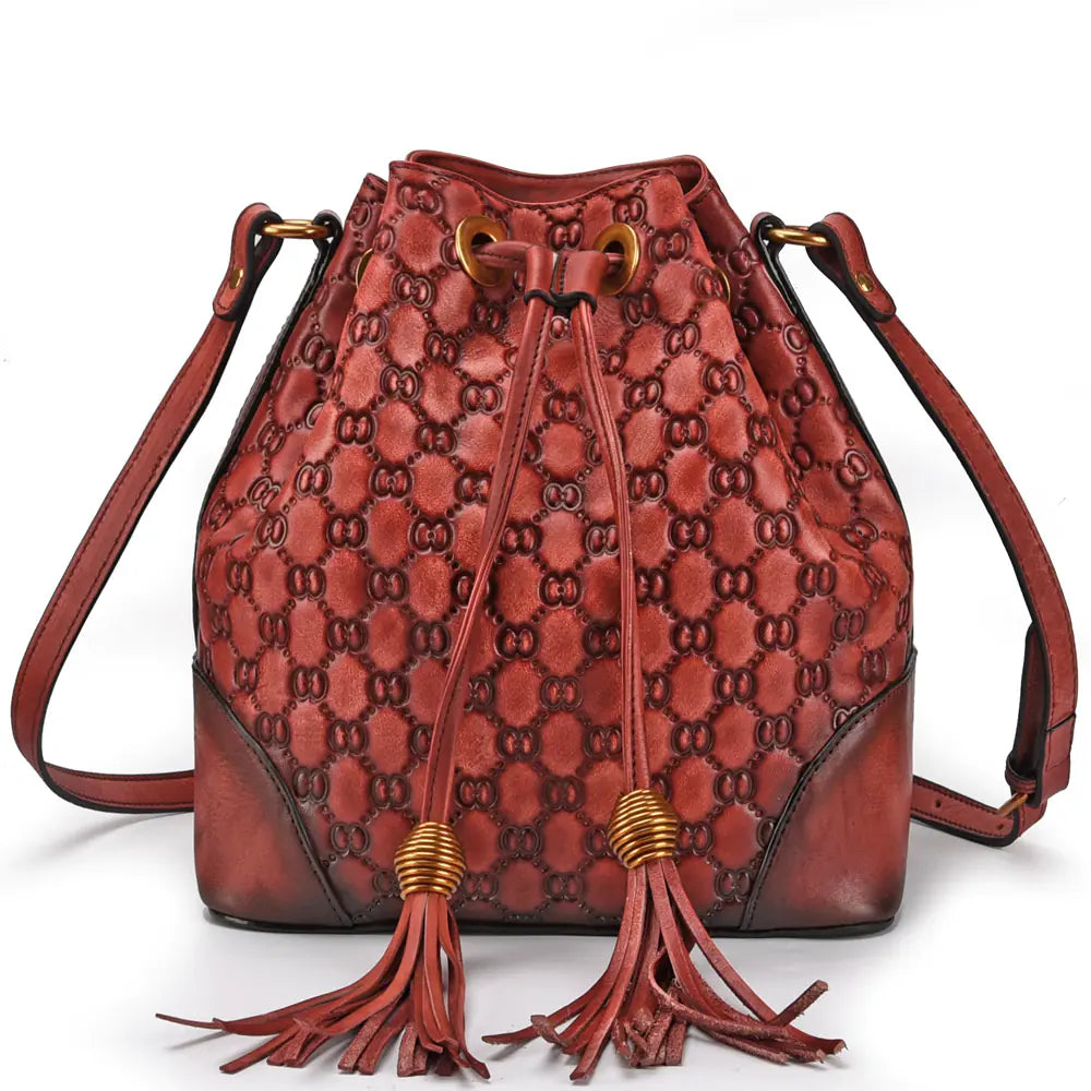 Vintage Leather Bucket Bag for Women - Versatile Design Rieworkes