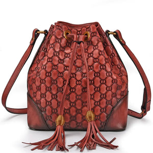 Vintage Leather Bucket Bag for Women - Versatile Design Rieworkes