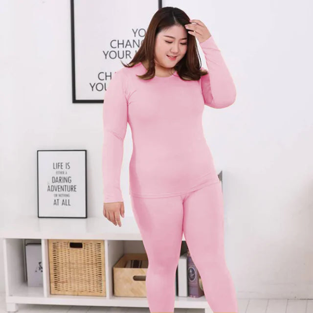 Women's Fleece and Plush Underwear Set for Winter Mimarta
