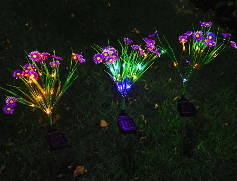 Solar Garden Lights LED Flower Stake Lamp Outdoor Yard Waterproof Patio Decor Mimarta