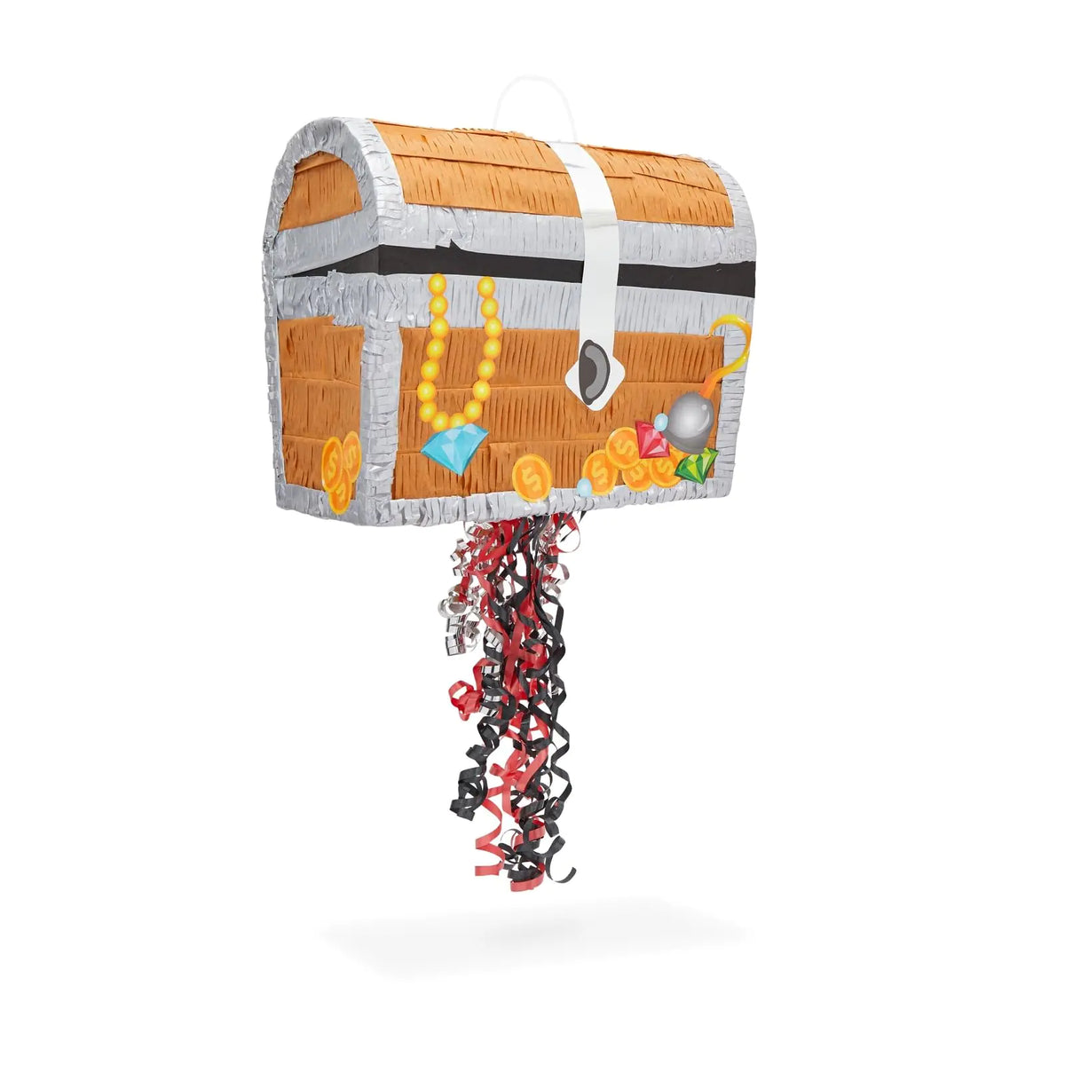 BLUE PANDA Treasure Chest Pinata - Pull String Pirate Pinata Under the Sea Adventure Themed Party Decorations (Small 12x10x6.5 In) Mimarta