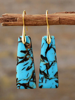 Geometrical Shape Imperial Jasper Dangle Earrings Rieworkes