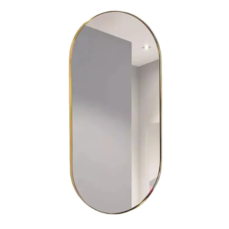 Aluminum Framed Oval Wall-Mounted Bathroom Mirror Mimarta