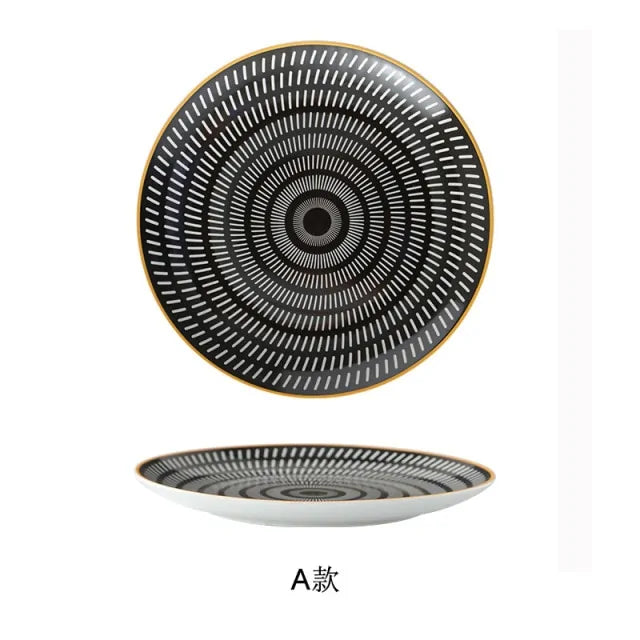 Geometric Pattern Ceramic Plate Rieworkes