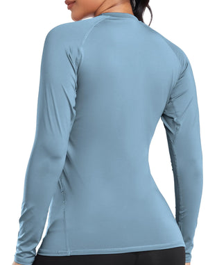 TELALEO 4 Pack Women's Compression Shirt Long Sleeve Performance Workout Baselayer Athletic Top Sports Gear Large Long Sleeve-black+grey+blue+purple Rieworkes