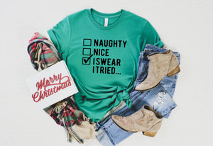 I Swear I Tried Shirt, Funny Christmas Shirts, Christmas Shirt Rieworkes