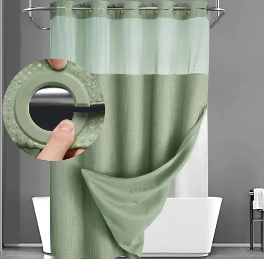 Without Hook Double-Layer Shower Curtain Set Rieworkes