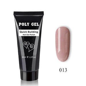 French Nail Art Poly Gel Kit with UV Brush and Nail Tips Rieworkes