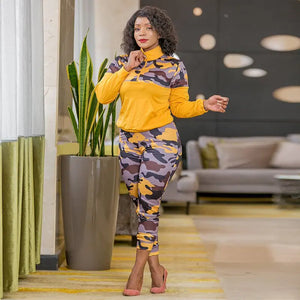 Winter Camouflage Print Knit Fashion Women's Set Mimarta