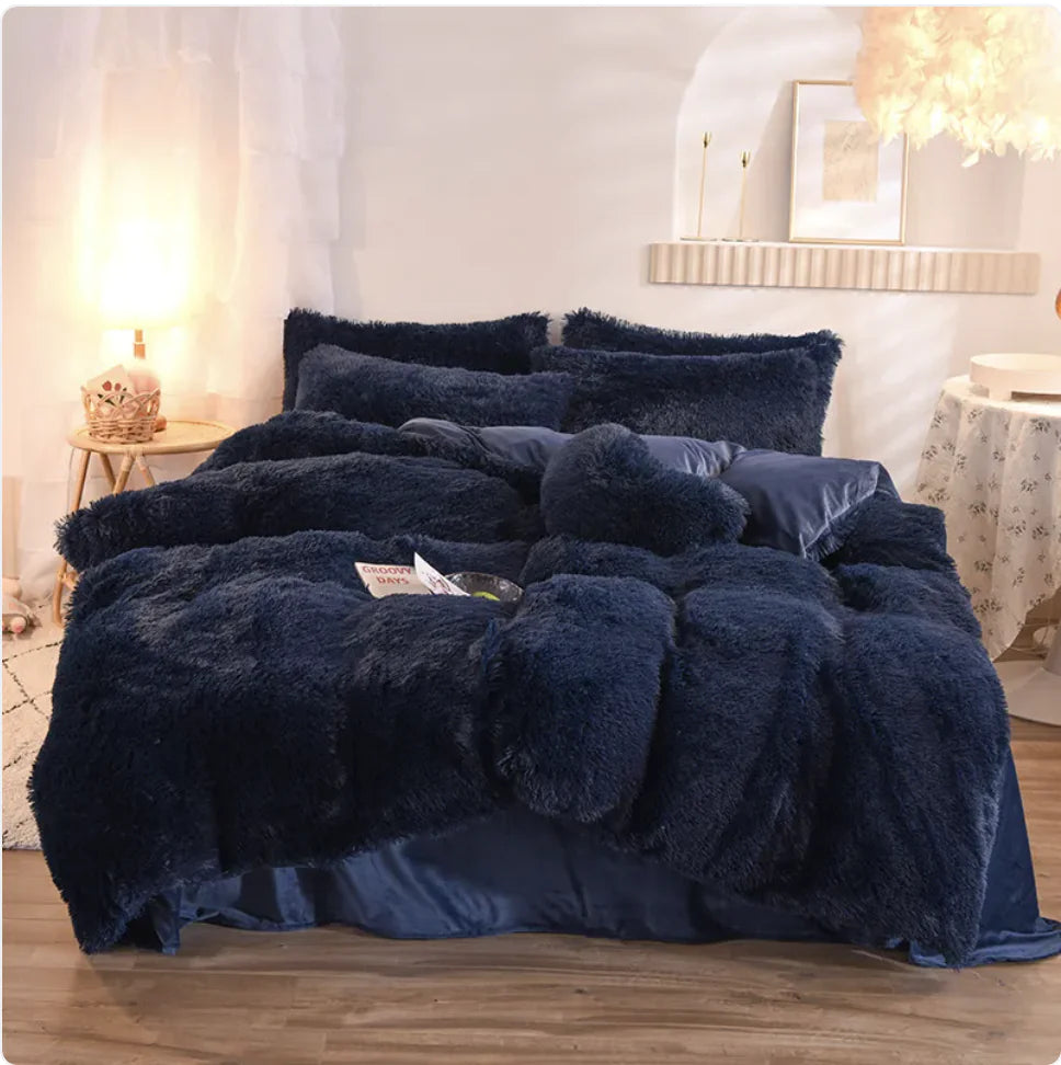 Luxury Plush Fleece Bedding Set - Queen & King Sizes, Warm Quilt Cover & Pillowcases Mimarta