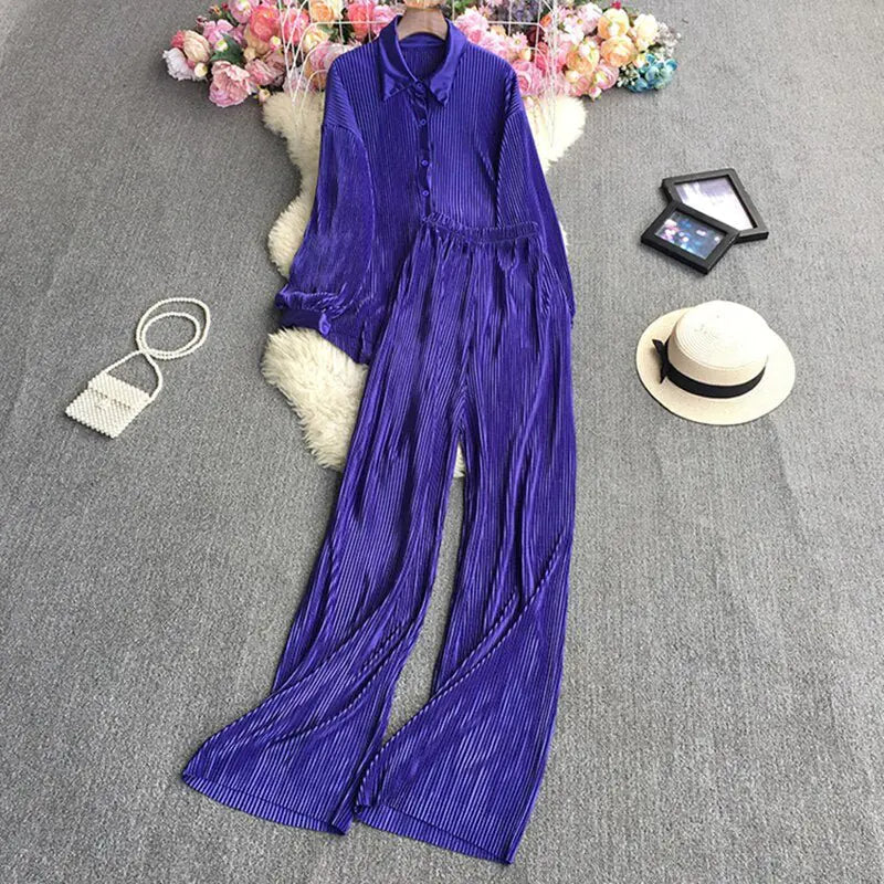 Pleated Set For Women Rieworkes