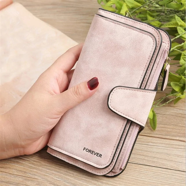 Wallet Brand Coin Purse Scrub Leather Women Wallet Money Phone Bag Female Snap Card Holder Ladies Long Clutch Carteira Feminina Rieworkes