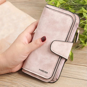 Wallet Brand Coin Purse Scrub Leather Women Wallet Money Phone Bag Female Snap Card Holder Ladies Long Clutch Carteira Feminina Rieworkes