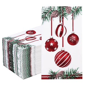 Homlouue 100 Pcs Christmas Guest Napkins Hanging Ornaments Pine Cone 3 Ply Paper Napkins Christmas Paper Napkins Disposable for Dinner Cocktail Party Decorations Xmas Guest Towels for Bathroom Mimarta