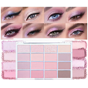 16Colors Pink Nude Taupe Basics Matte Eyeshadow Palette,Muted Pink Eye Shadow Makeup Travel Makeup Palette all in one Long Lasting Waterproof Ultra-Blendable,Great for Travel Gift Kit 02#Pink Nude Taupe Rieworkes