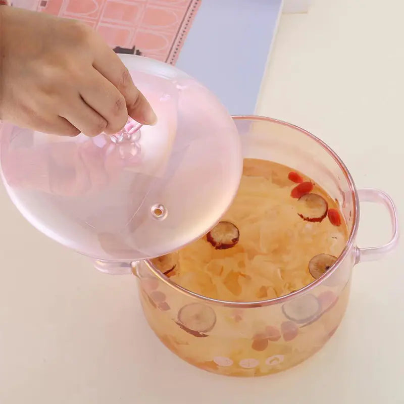 Heat Resistant Borosilicate Glass Soup Pot for Noodles Mimarta