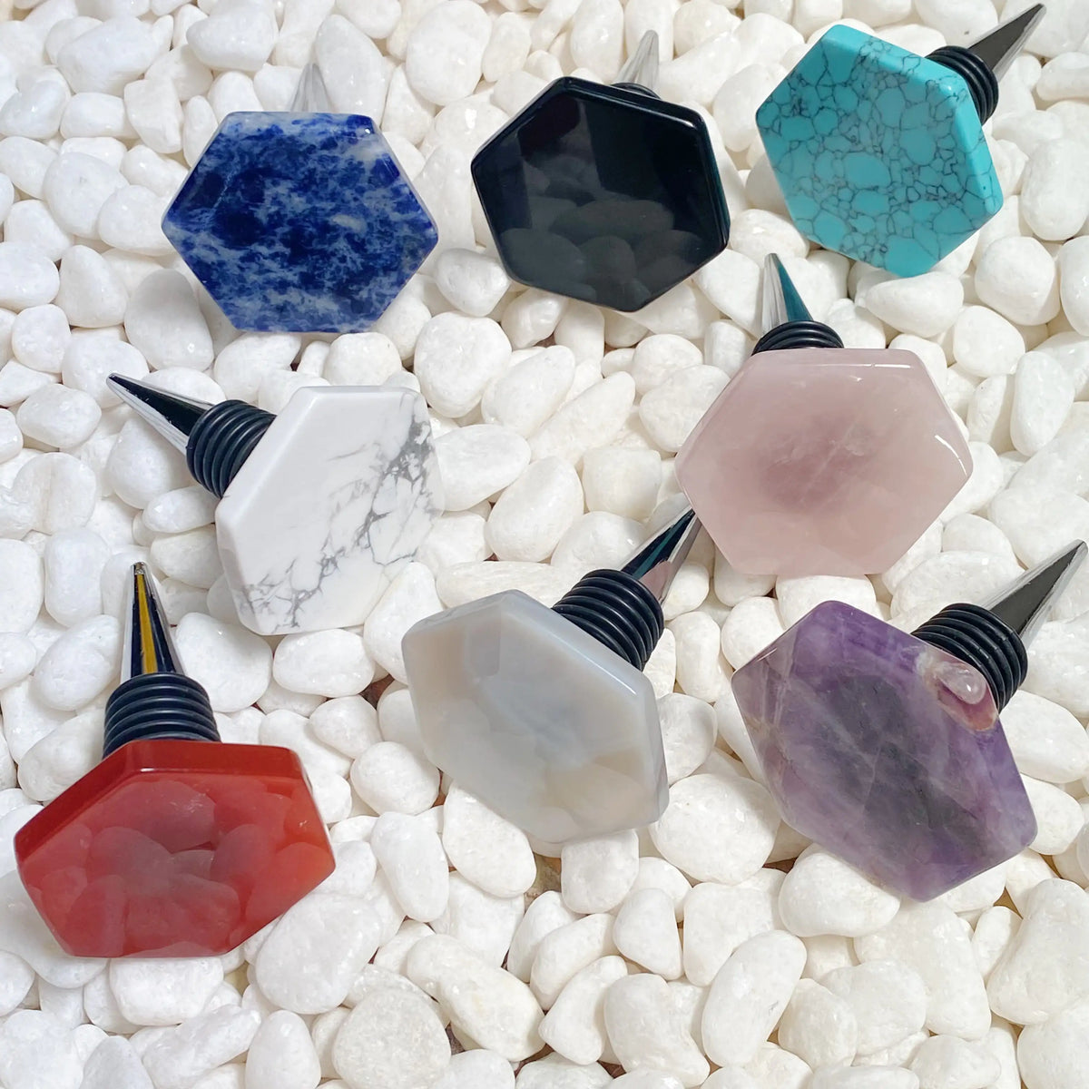 Soho Lounge Hexagon Stone Wine Stopper Rieworkes